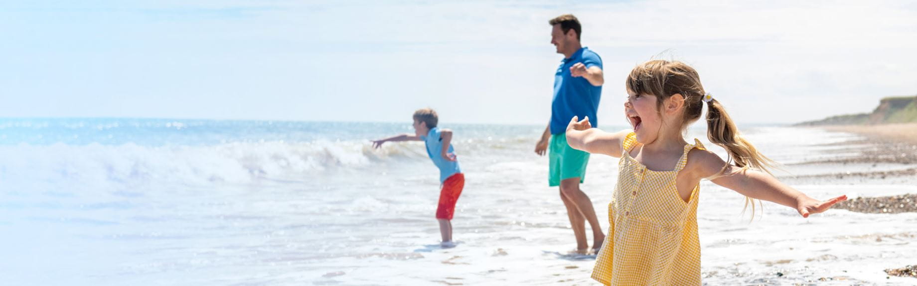 Family on beach