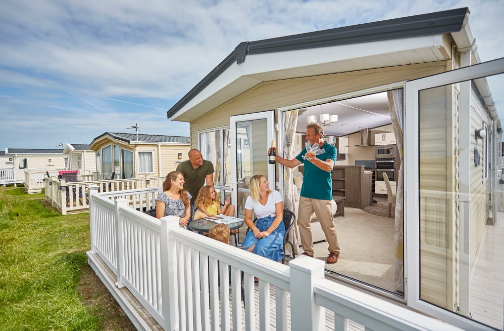 A group of families on a balcony