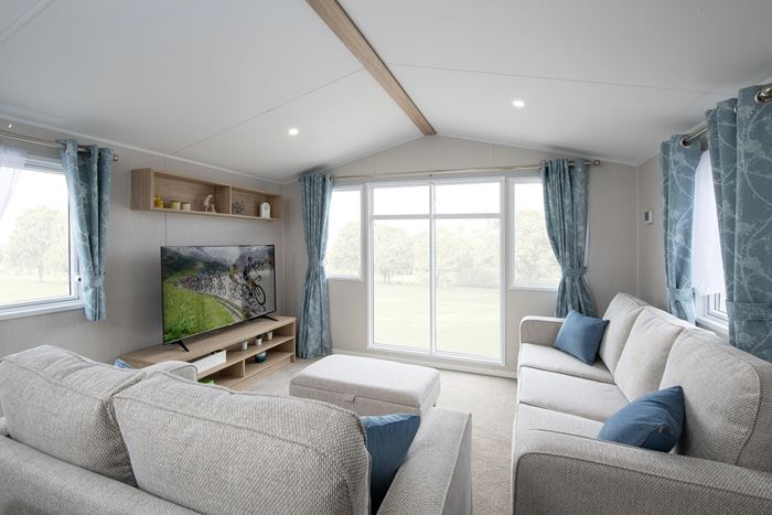 Willerby Westbury living room with sofas and tv