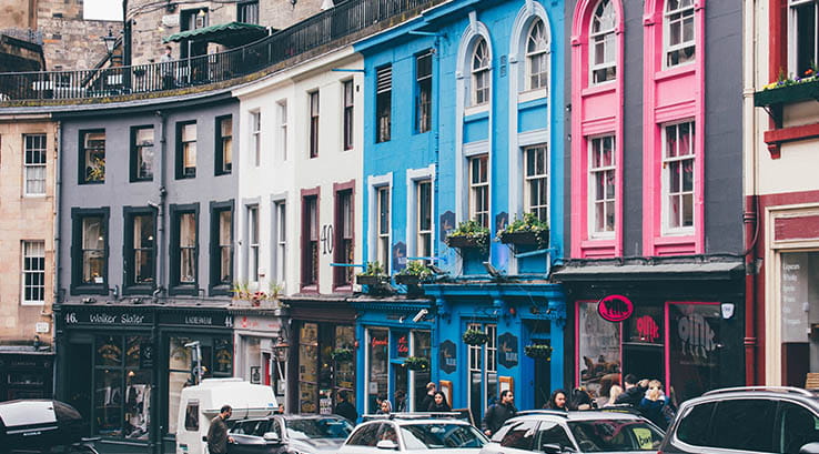 A colourful Edinburgh street