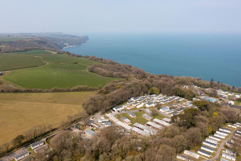 An aerial view of the Bideford Bay coastline 