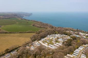 An aerial view of the Bideford Bay coastline 