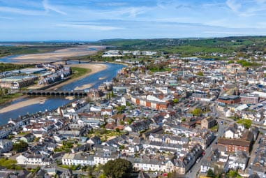 an aerial view of Barnstaple