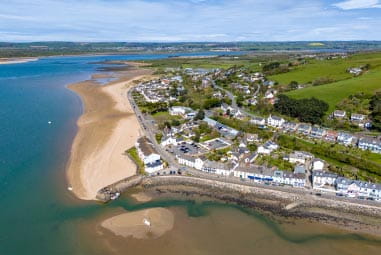 an aerial view of the coast