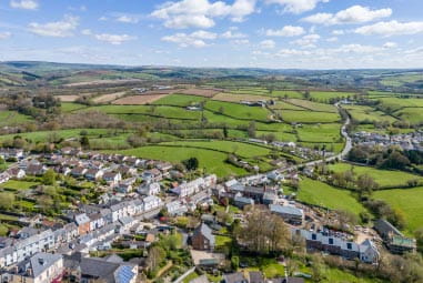 an aerial view of south molton 