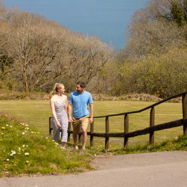 a couple on a countryside walk