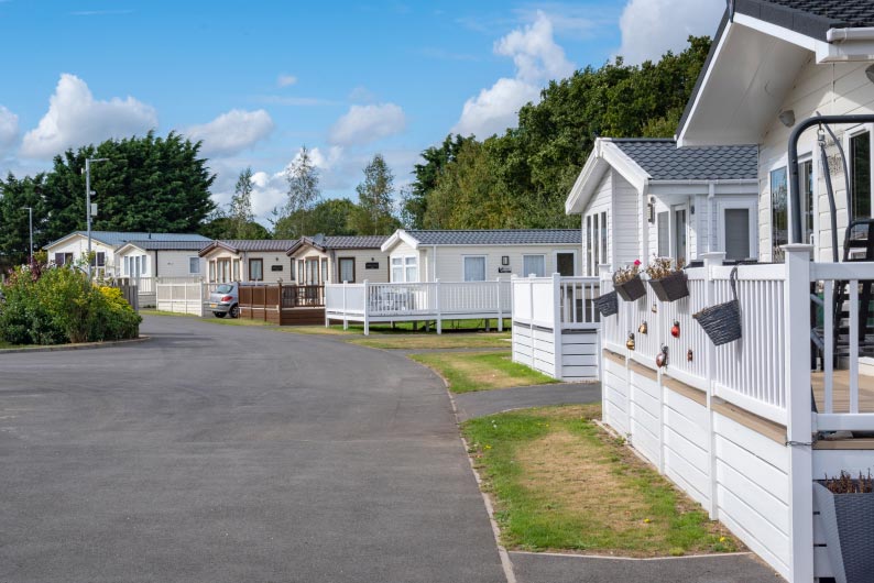 a row of caravan accommodation