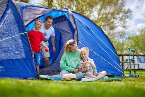 a family camping