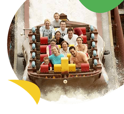A log flume ride at Flamingo Land near Cayton Bay Holiday Park