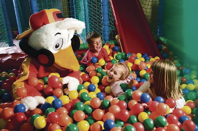 Children playing in the ball pit at Challaborough Bay Holiday Park