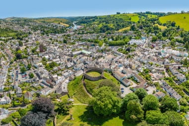 a town surrounded by countryside