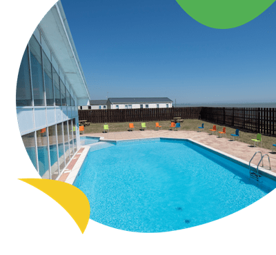 Outdoor swimming pool at Coopers Beach Holiday park