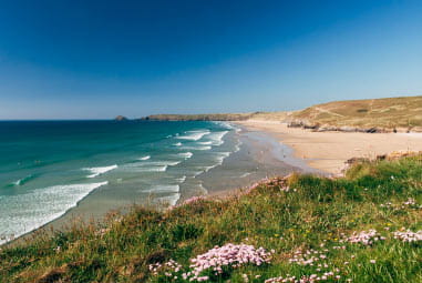 A coastal view on a sunny day
