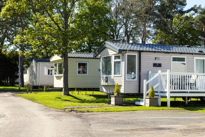 a row of caravan accommodation