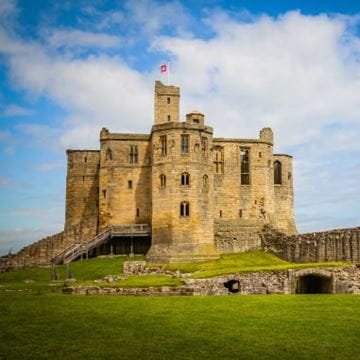 an ancient castle on a hill