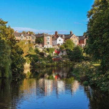 a quaint town beside a river