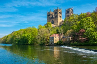 Castle on a hill by a river