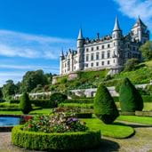Dunrobin castle on a bright sunny day