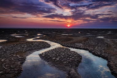 A river at sunset