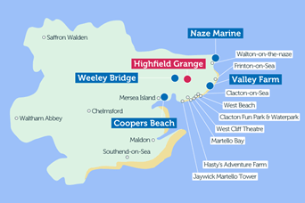 Graphic map to show locations of what to do nearby