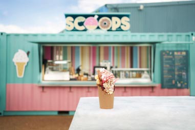 Scoops ice cream container