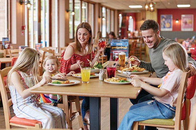 A family meal in The Boathouse Bar & Restaurant