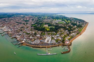 An aerial view of Cowes