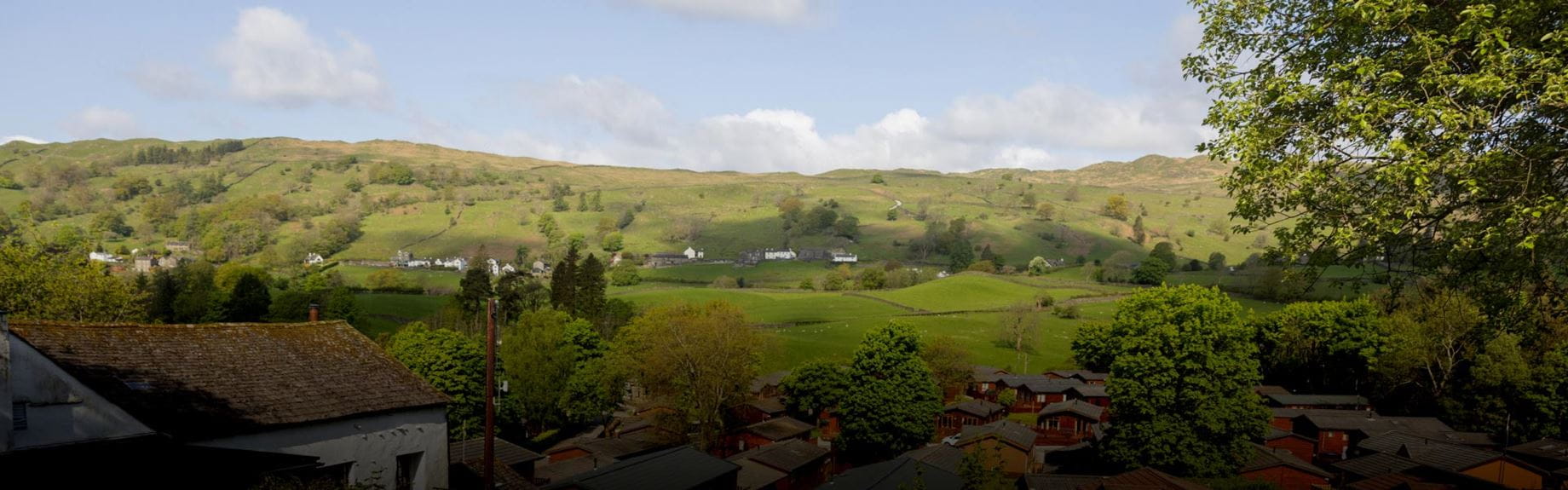 Beautiful green, rolling countryside and blue skies