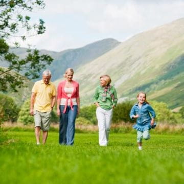 a family on a countryside walk