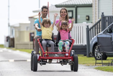 family on a kart