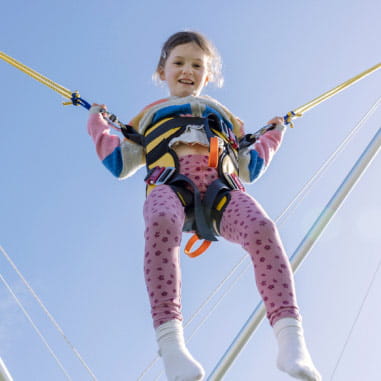 Child bungee jumping