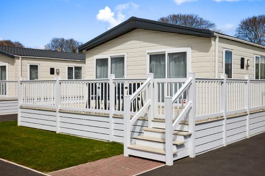 Exterior shot of lodge with veranda