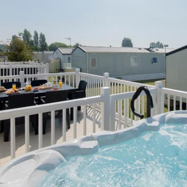 hot tub on veranda of lodge