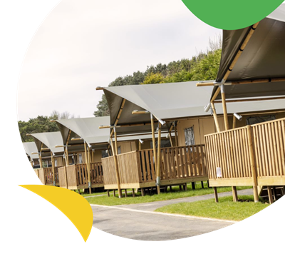 Glamping tents at Newquay Holiday Park