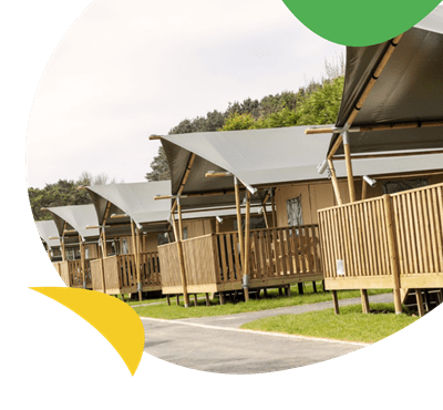 Glamping tents at Newquay Holiday Park