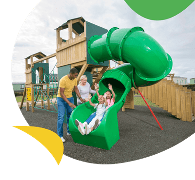 Children playing in the adventure playground at Ocean Edge Holiday Park