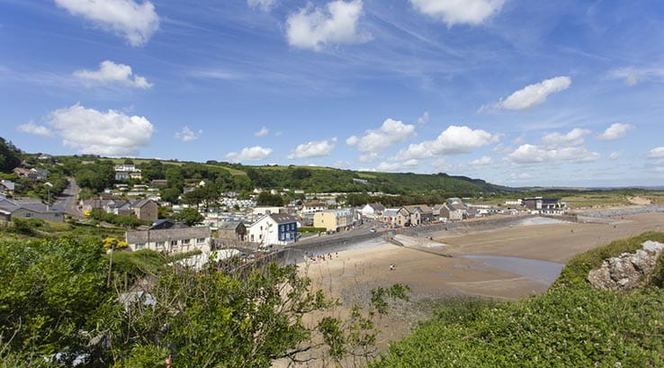 A sunny day at Pendine Sands Beach
