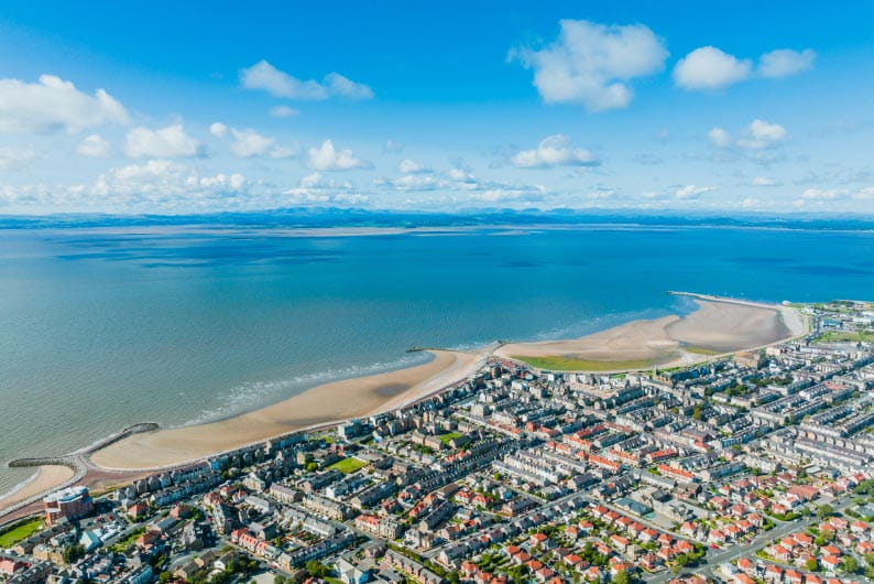 a town along the beach