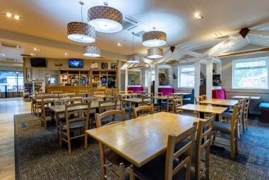the interior of the boathouse bar and restaurant
