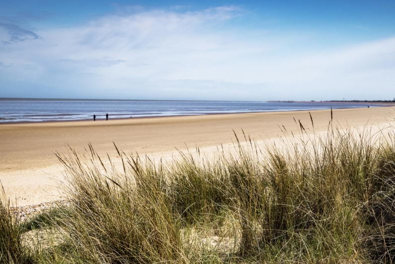 A beach on a sunny day