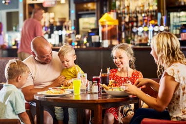 A family enjoying a meal together