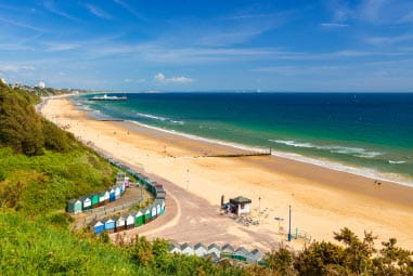 Bournemouth beach on a bright summer day