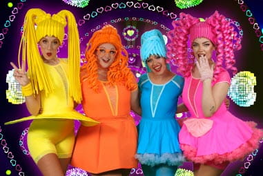 Pop band in costumes