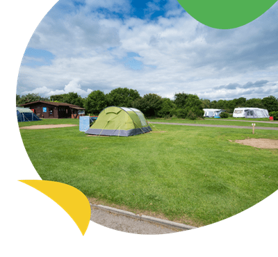 A tent on the camping and field at Skipsea Sands Holiday Park