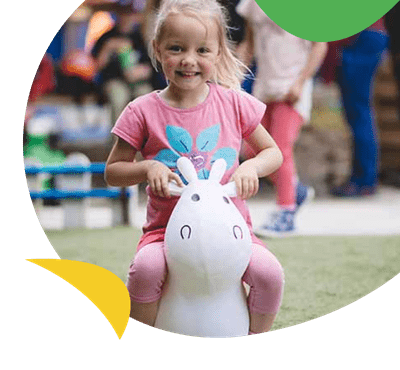 A girl on a bunny ride at Cream o'Galloway near Southerness Holiday Park