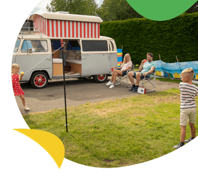 A family and their touring campervan at Southview Holiday Park