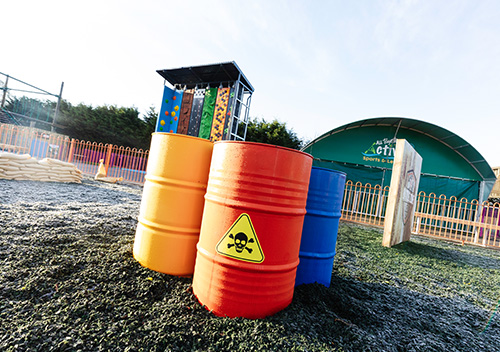Orange toxic barrels