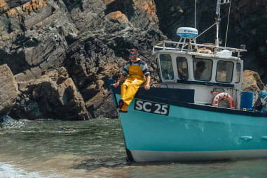 A boat sailing in the coast
