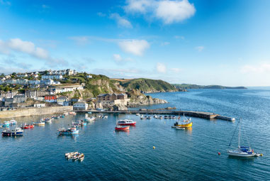 Fishing boats in the harbour at Mevagissey in Cornwall
