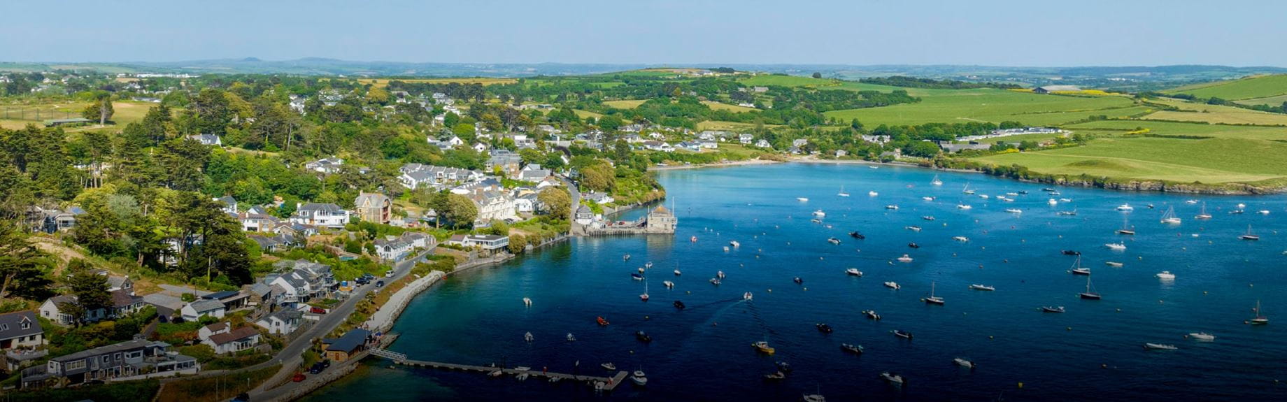 A view of St Minver coast from the sky